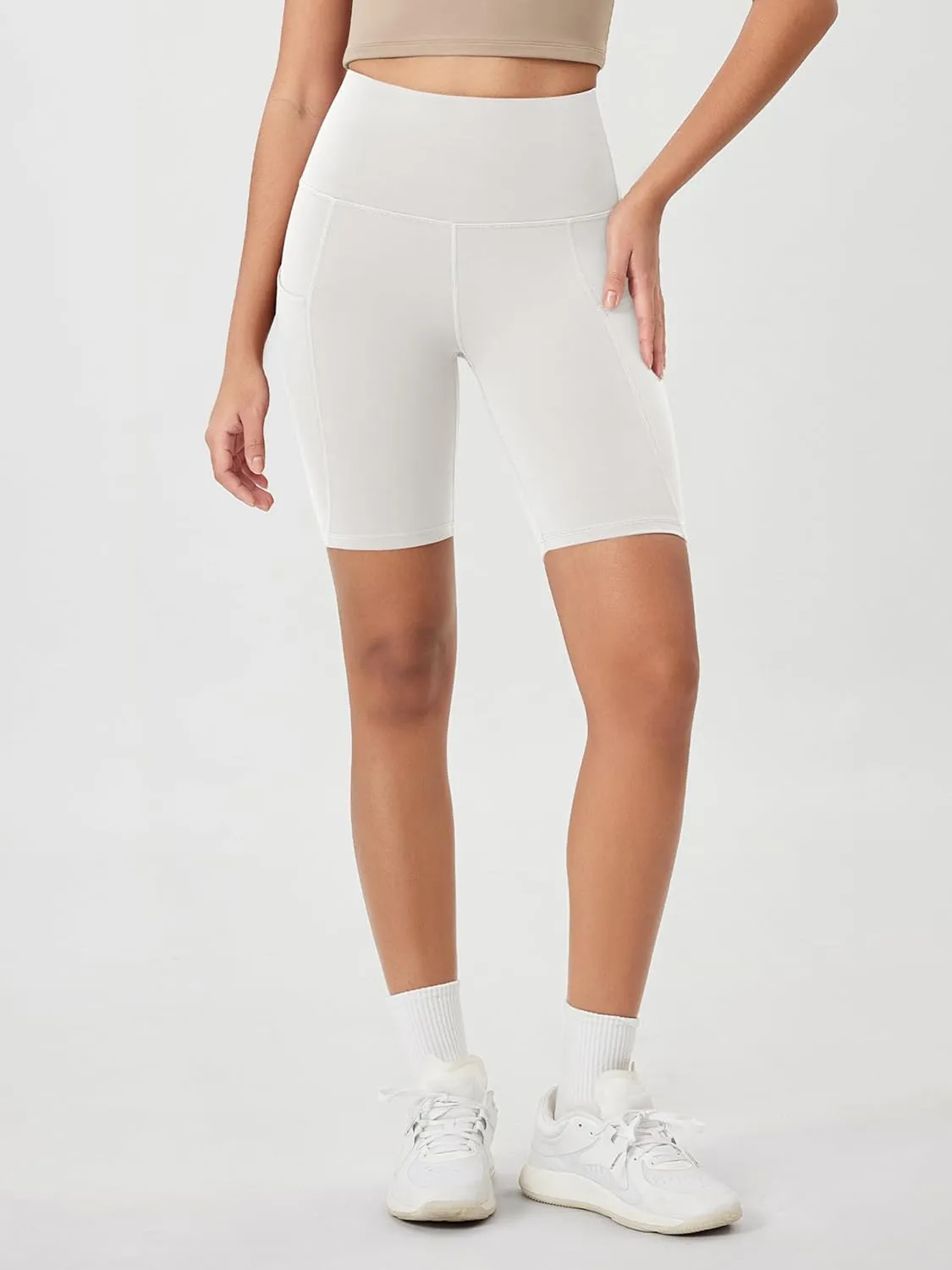 ODODOS Women's Tummy Control Biker Shorts 2.0 with Pockets High Waist Athletic Workout Yoga Shorts-5" / 8" / 10" Inseam
