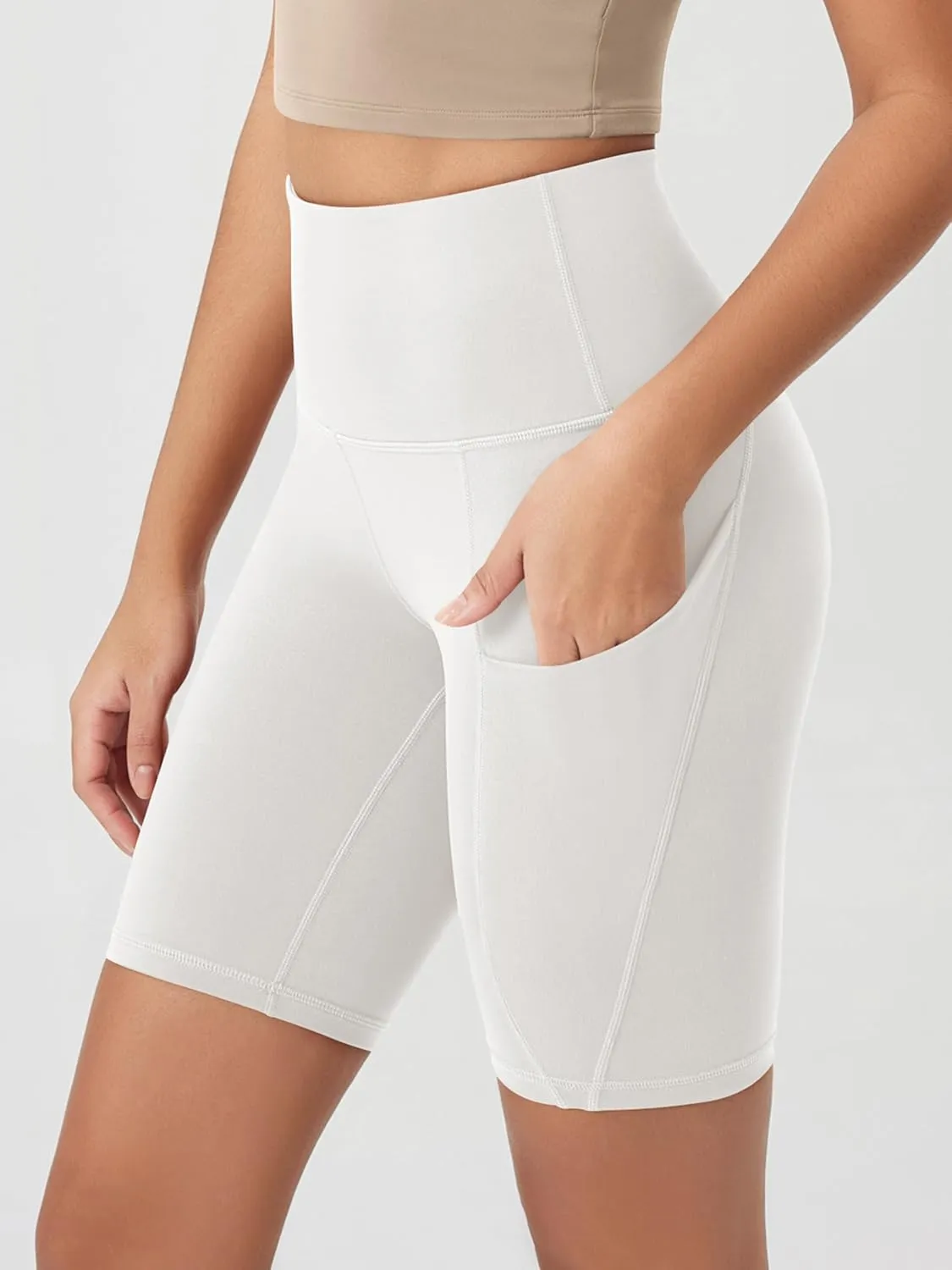 ODODOS Women's Tummy Control Biker Shorts 2.0 with Pockets High Waist Athletic Workout Yoga Shorts-5" / 8" / 10" Inseam