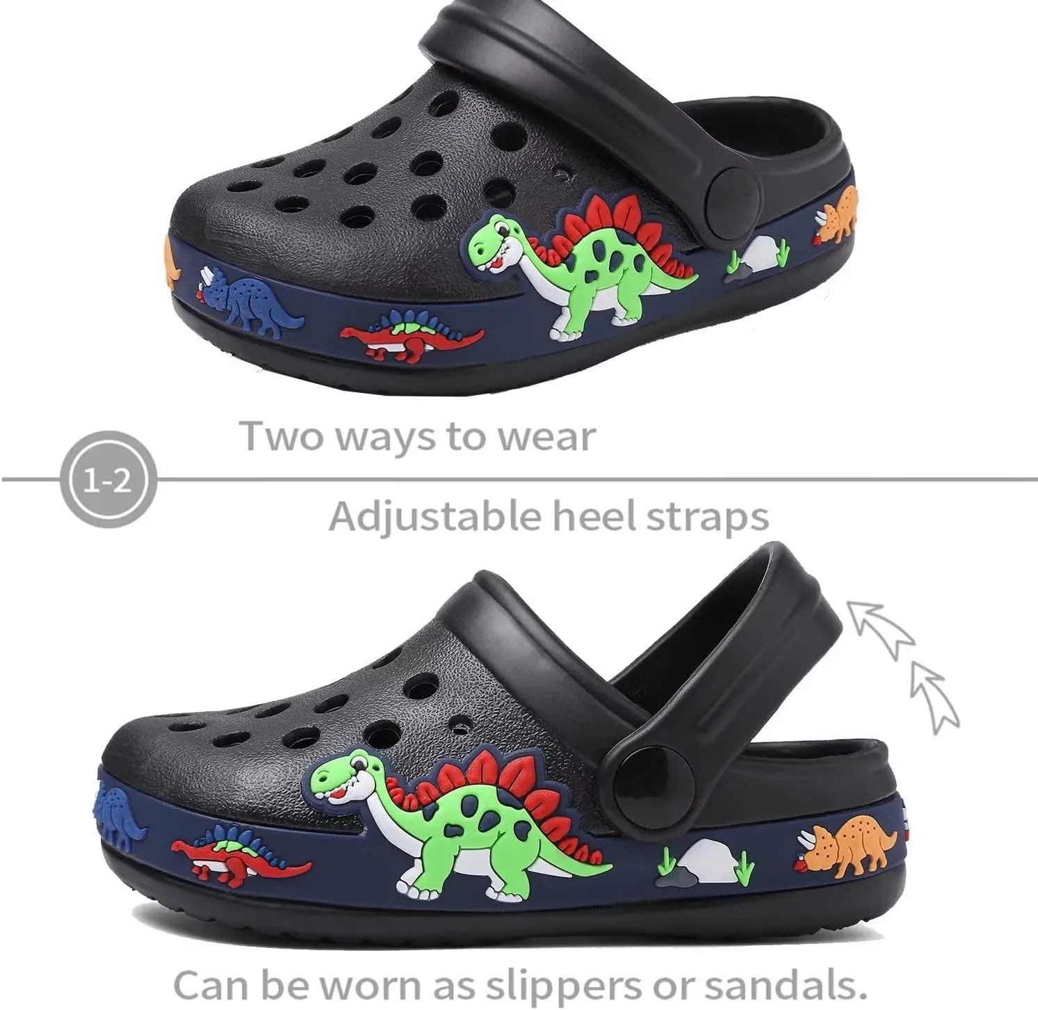 OHSNMAKSL Toddler Clog Slippers Garden Sandals Slip On Water Shoes Sneakers Cartoon Slides for Boys and Girls Children Beach Pool Shower