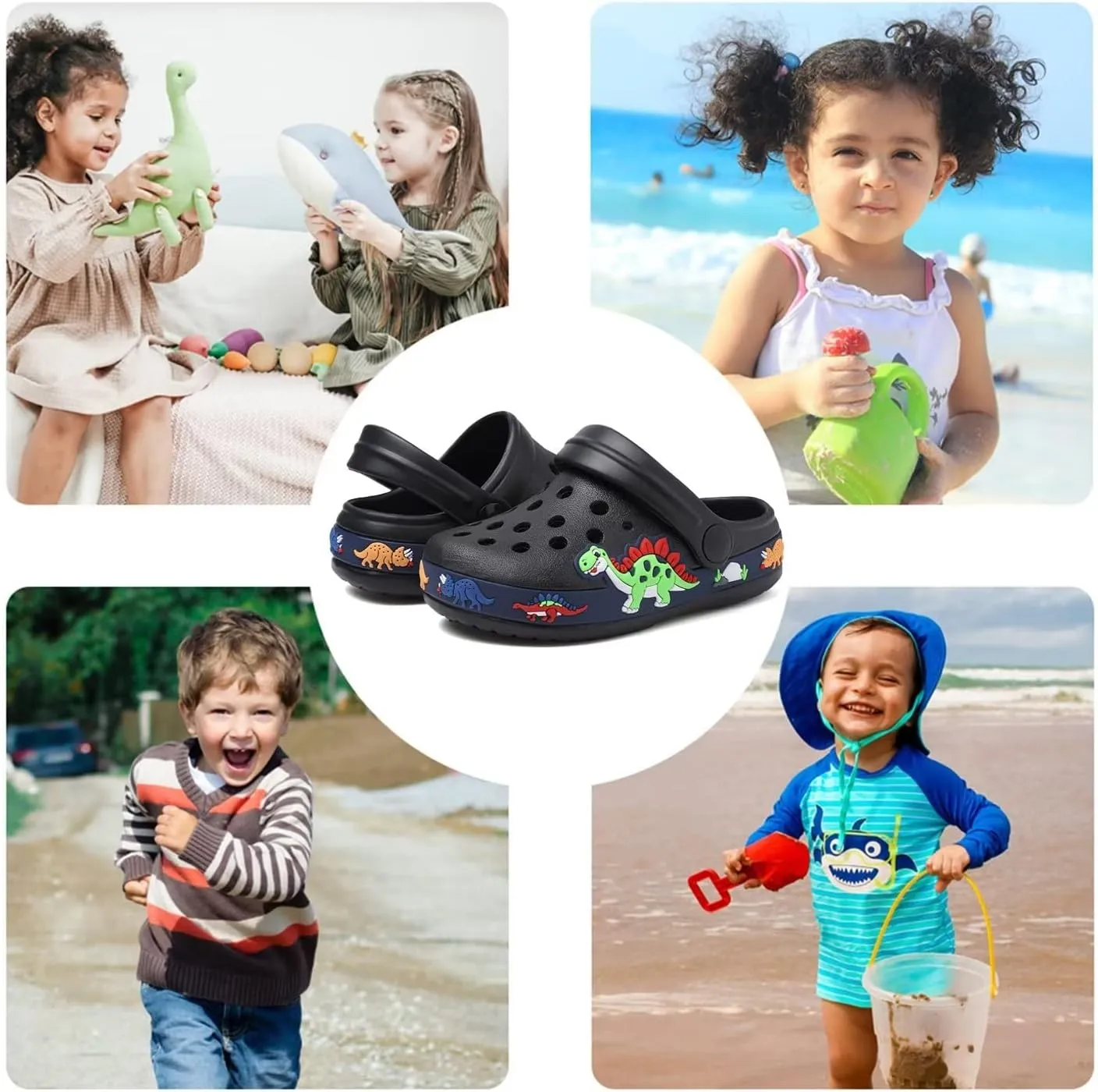 OHSNMAKSL Toddler Clog Slippers Garden Sandals Slip On Water Shoes Sneakers Cartoon Slides for Boys and Girls Children Beach Pool Shower