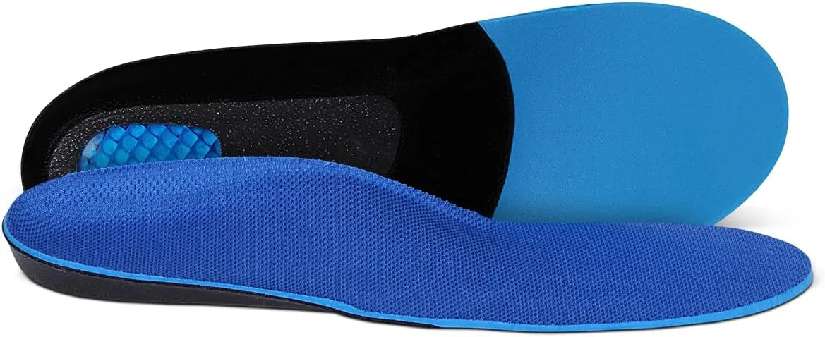Orthofeet Arch Support Orthotic Inserts for Men Plantar Fasciitis Heel PainRelief Insoles Biosole-Gel Sport, Size 10