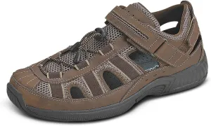 Orthofeet Men's Orthopedic Brown Leather Clearwater Sandals, Size 14 Wide