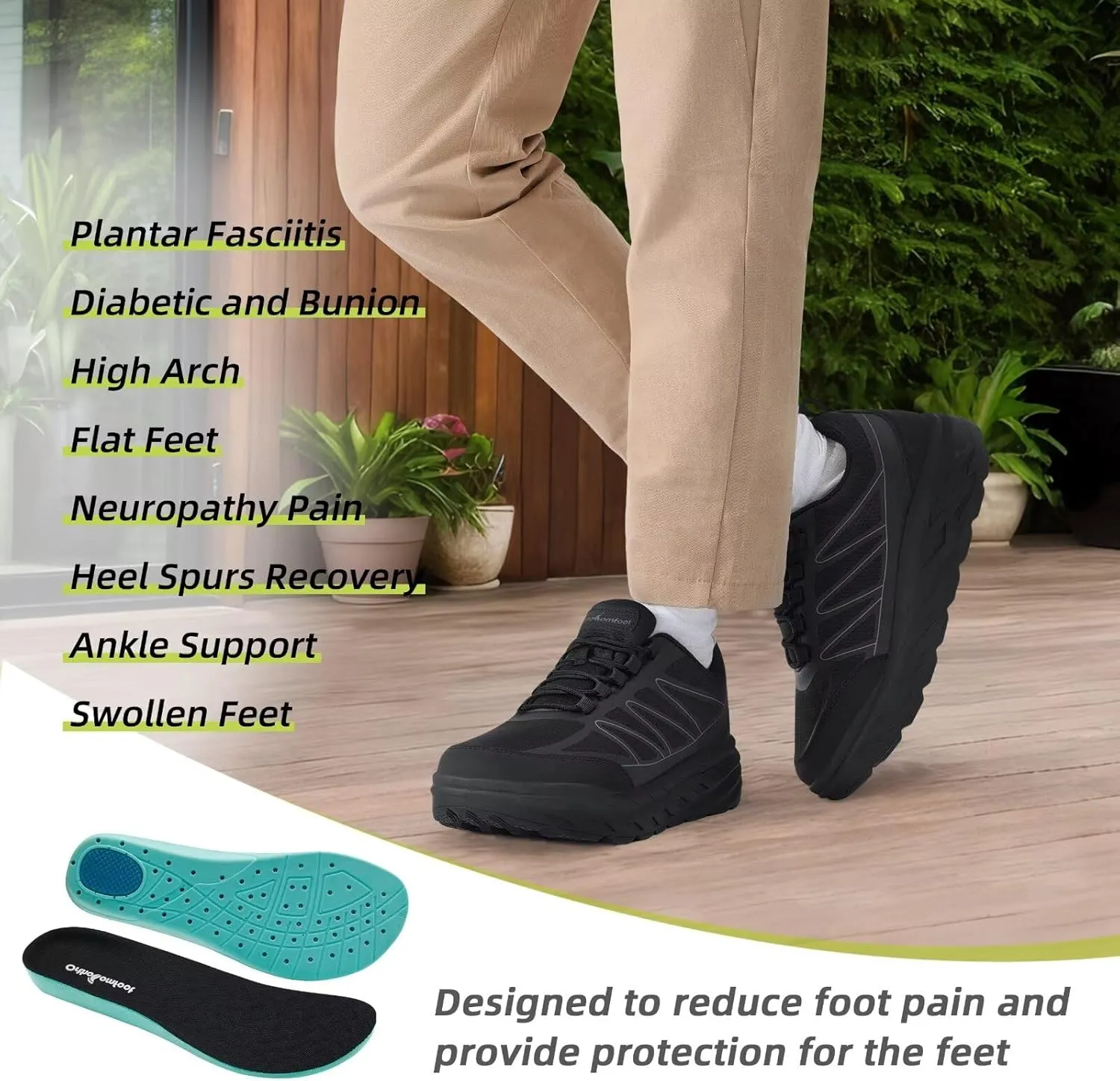Orthopedic Shoes for Men Diabetic Wide: Comfortable Casual Arch Support Plantar Fasciitis Fashion Sneakers, Work Tennis Orthotic High Arch Swollen Feet Walking Shoes for Foot Heel Pain