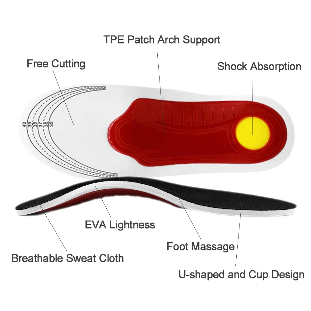 Orthotic Insole Arch Support Flatfoot Orthopedic Insoles for Feet Ease Pressure of Air Movement Damping Cushion Padding Insoles