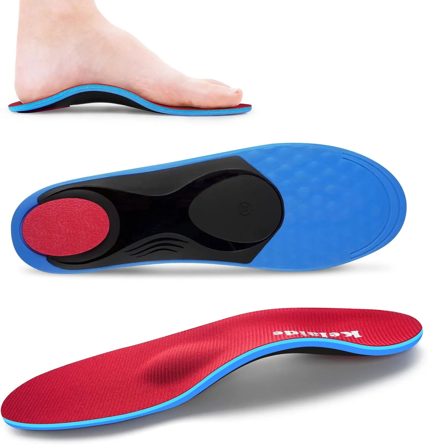 Orthotics Arch Support Metatarsalgia Insoles - Mortons Neuroma Inserts Relief Ball of Foot Pain - Orthopedic Insoles for Flat Feet - Shoe Inserts for Plantar Fasciitis (Red S)
