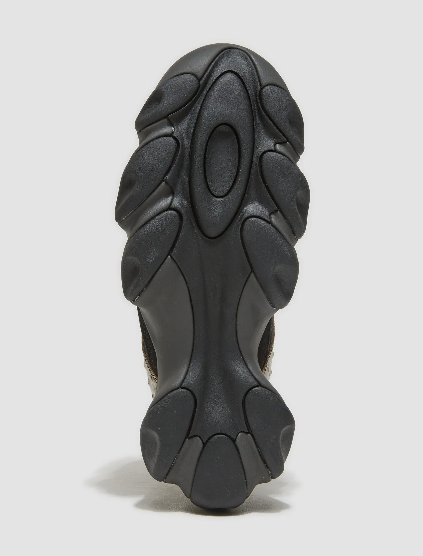 Ostrich Flesh Sandal in Castle & Black