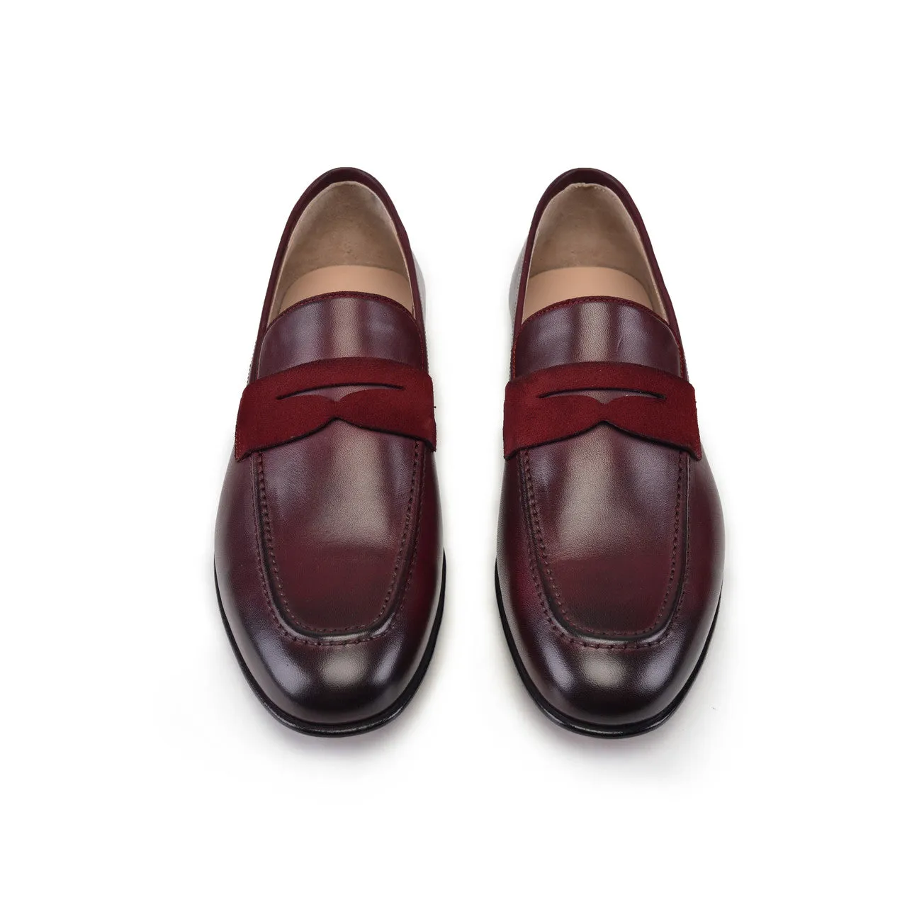 Pelle Line- 7504-L Penny Loafer - Burgundy