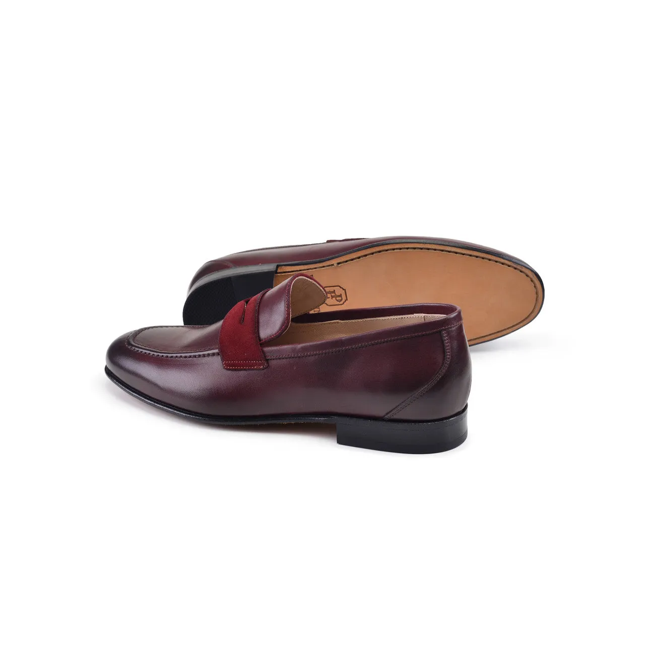 Pelle Line- 7504-L Penny Loafer - Burgundy