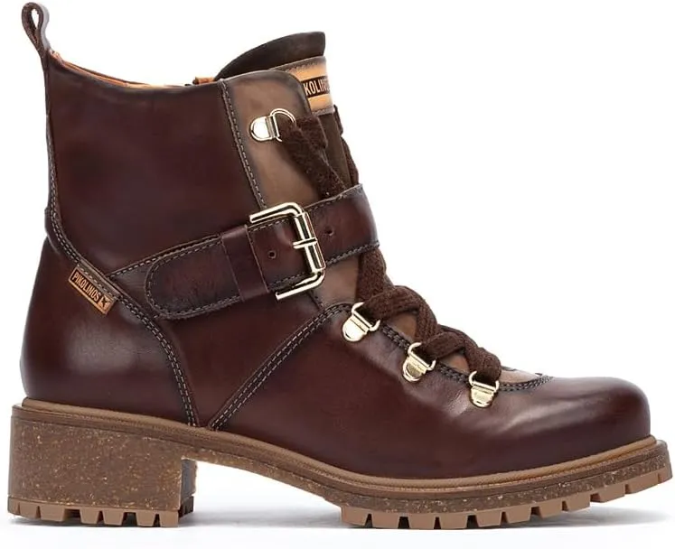 PIKOLINOS Flat Ankle Boots Leather Aspe for Woman
