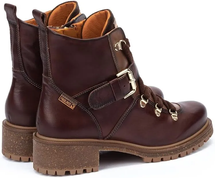 PIKOLINOS Flat Ankle Boots Leather Aspe for Woman