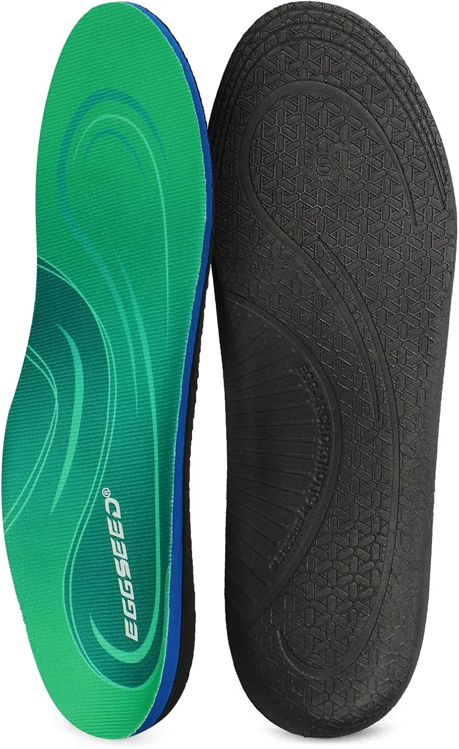 Plantar Fasciitis Insoles, High Arch Support Orthotic Shoe Inserts, Relieve Foot Pain and Flat Foot,Arch Pain Relief(Men 7-8.5/Women 8-9.5, Green)