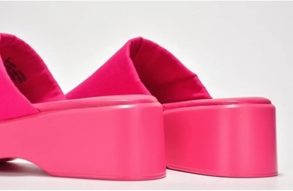 Platform Sandals Women Wedges Slides Chunky Heels Wedge Sandals Fabric Mule Fitted Cloud Lightweight Shoes Slipper  Memory Foam