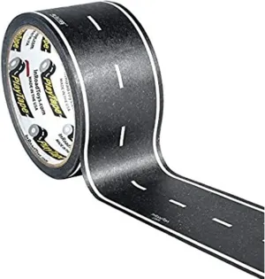 PlayTape Road Tape for Toy Cars - Sticks to Flat Surfaces; No Residue; 60 ft. x 2 in. Black Roadway
