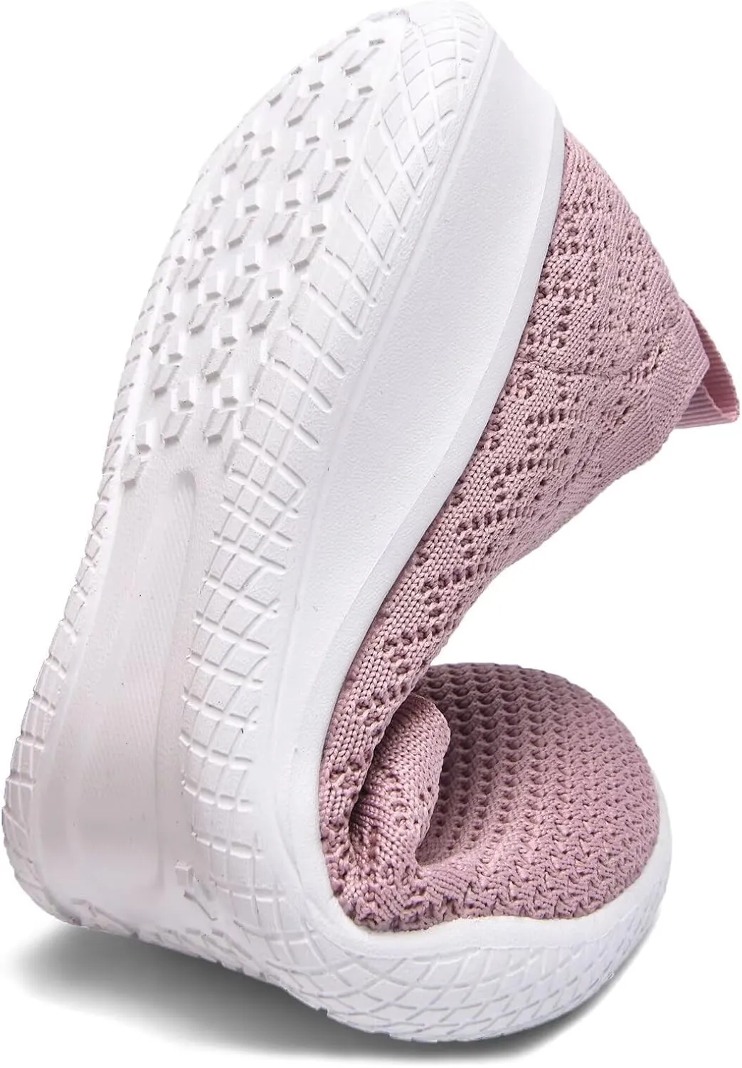 poemlady Women's Walking Shoes - Mesh Slip on Sneaker Knit Round Toe Casual Memory Foam Low Wedge Nurse Shoes for Work