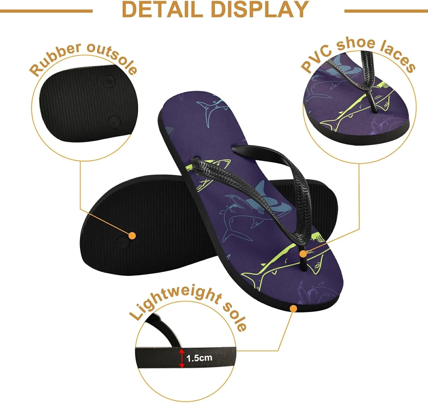 Poeticcity Flip Sandal Men Women Flip Flops for Hotel Spa Home Slippers Bedroom Travel S-XXL