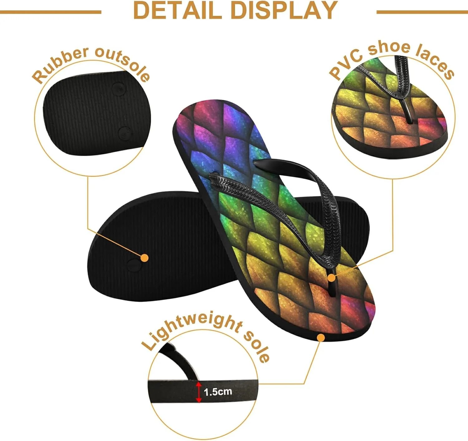 Poeticcity Flip Sandal Men Women Flip Flops for Hotel Spa Home Slippers Bedroom Travel S-XXL