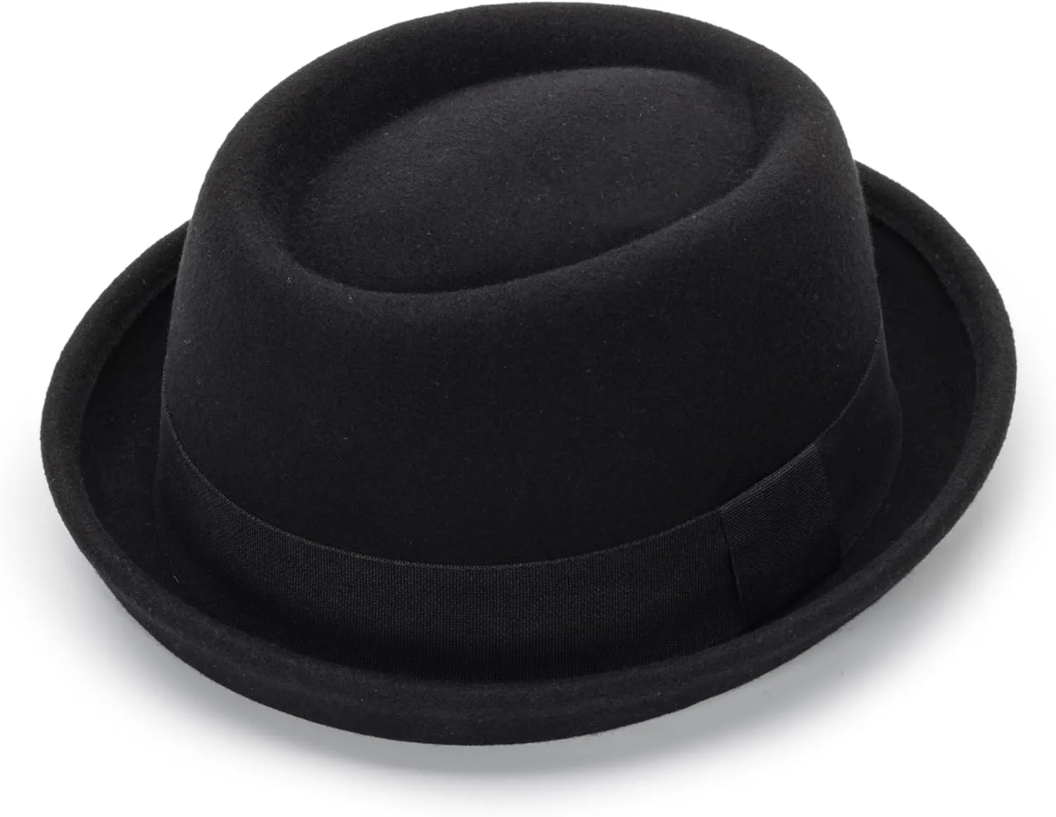 Pork-Pie-Hat Wool-Felt-Bowler Porkpie-Boater Derby-Fedora-Hat for Men-Women (M)