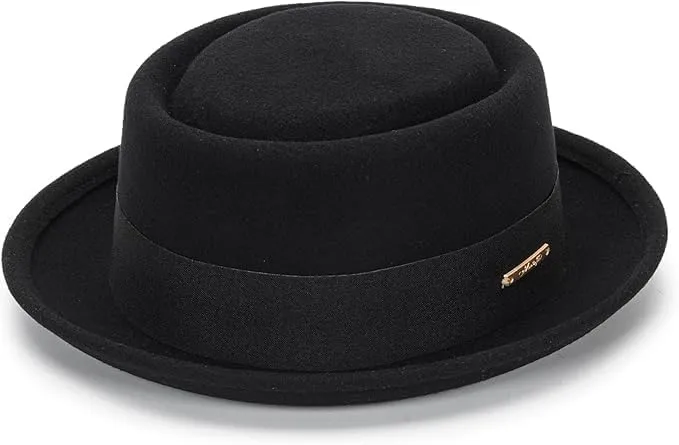Porkpie-Hat Boater-Fedora-for Men/Women - Classic Short Brim Church Derby Fedora-Hat(Szie:S-M)