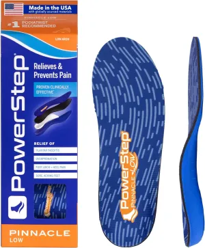 Powerstep Mens Pinnacle Low Insole, Blue/Orange, Men S 12-13 US