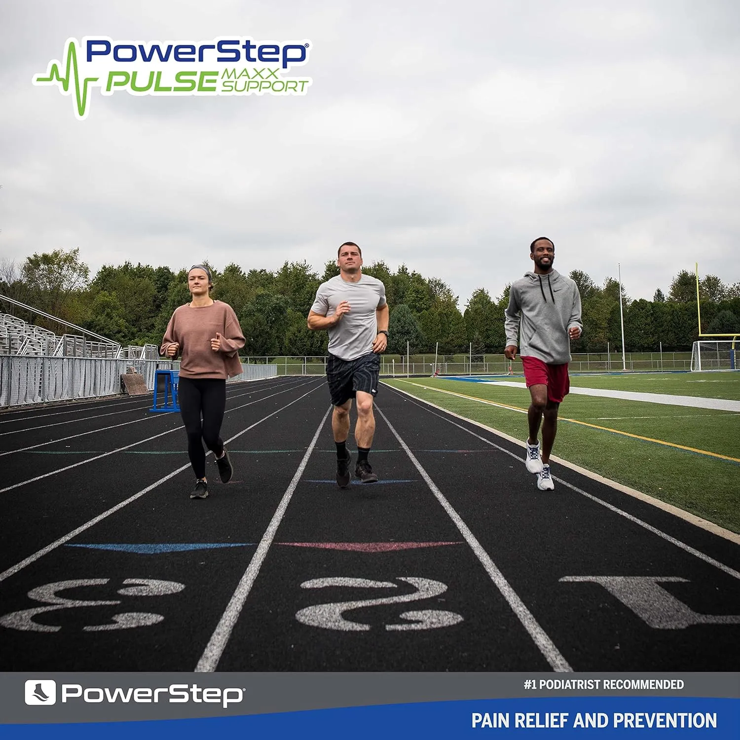 PowerStep Pulse Maxx Running Insoles - Overpronation Corrective Orthotic Inserts for Running Shoes - Maximum Ankle, Foot Pain Relief & Arch Support Insoles - Made in The USA (M 4-4.5, F 6-6.5)