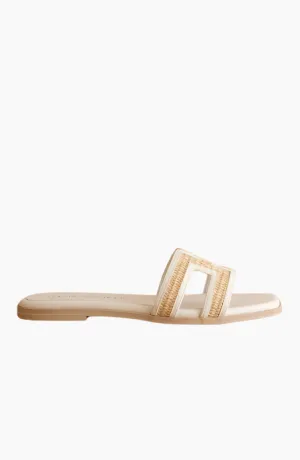 PREORDER - Ena Raffia H Flat Sandals