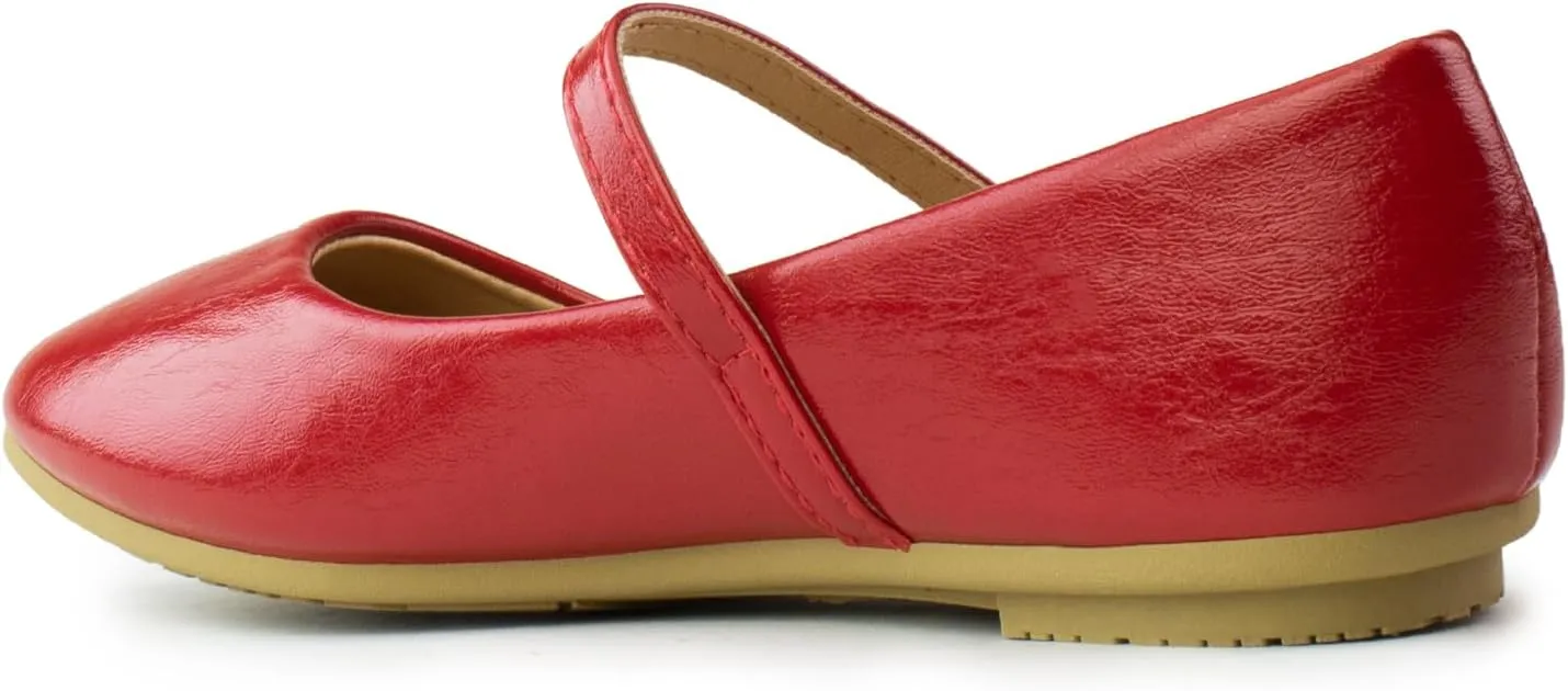 RF ROOM OF FASHION Women's Buckle Strap Mary Jane Ballet Flats
