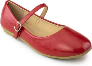 RF ROOM OF FASHION Women's Buckle Strap Mary Jane Ballet Flats