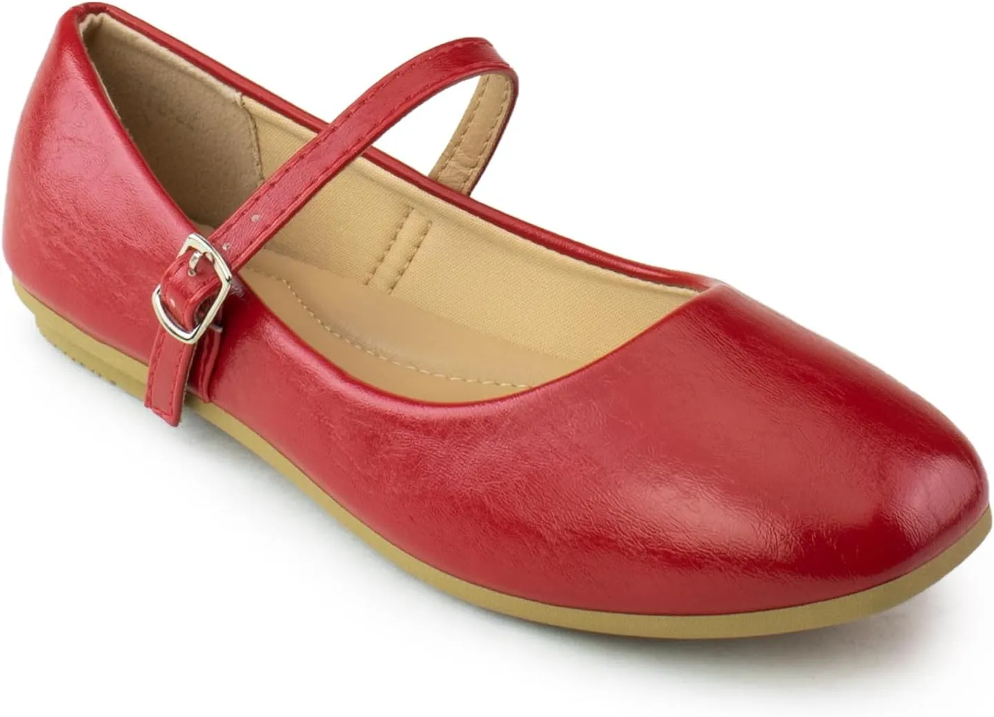 RF ROOM OF FASHION Women's Buckle Strap Mary Jane Ballet Flats