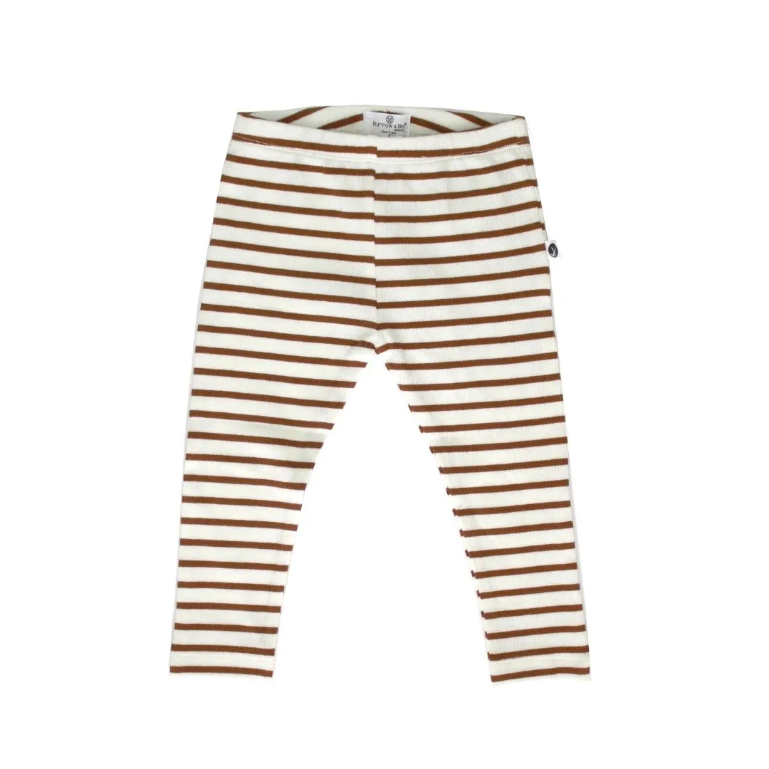 Rib Leggings - Russet Stripe