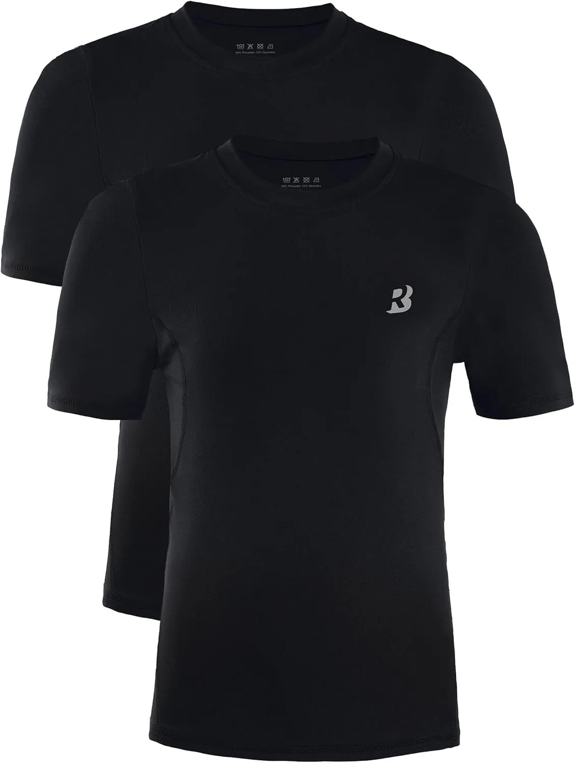 Roadbox Boys Compression Shirt, Youth Short Sleeve Undershirts for Basketball Baseball Soccer, Quick Dry Athletic Base Layer