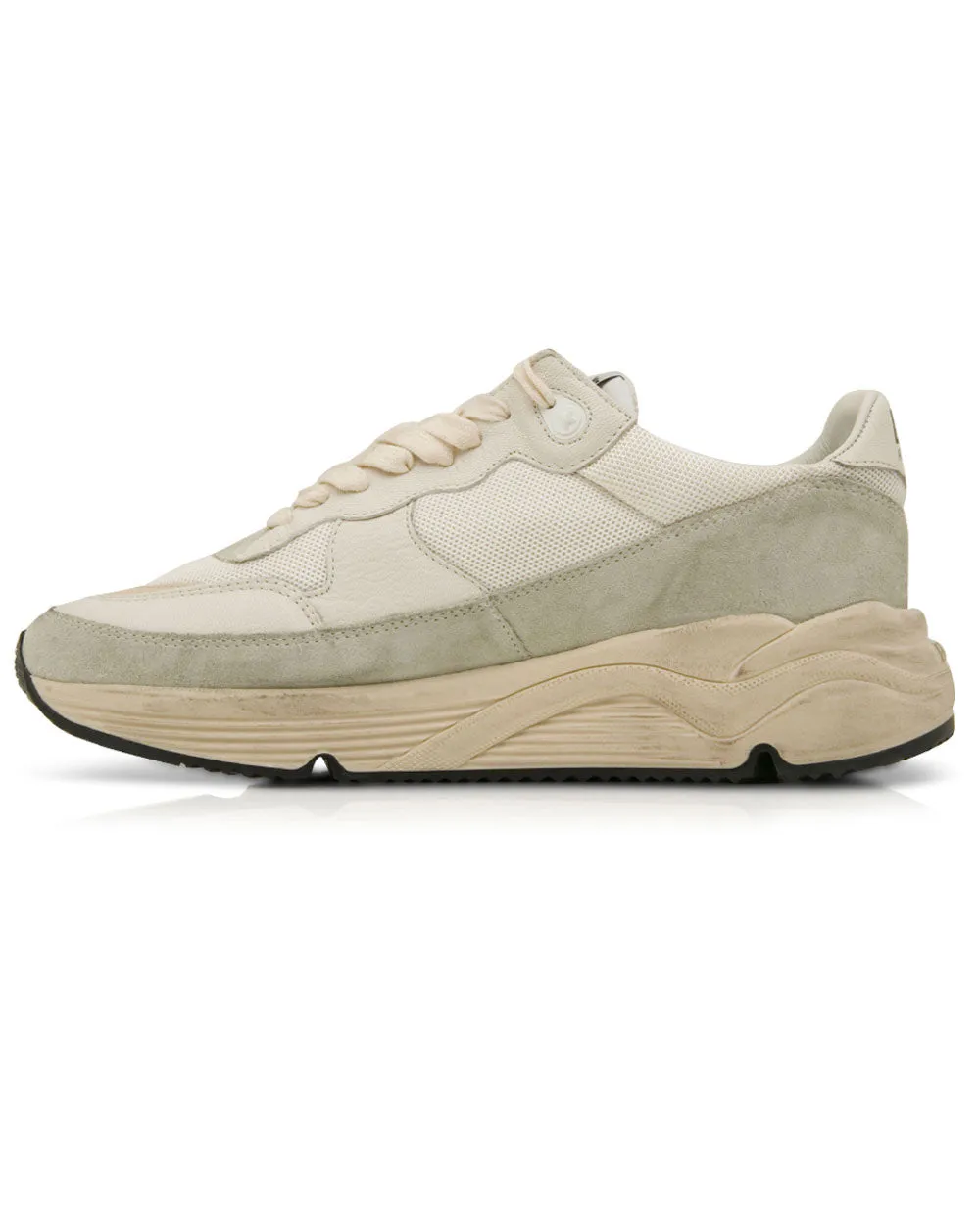Running Sole Sneaker in White and Black