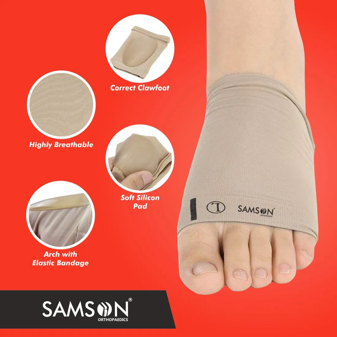 SAMSON Arch Support with Silicon Pad (Pair)