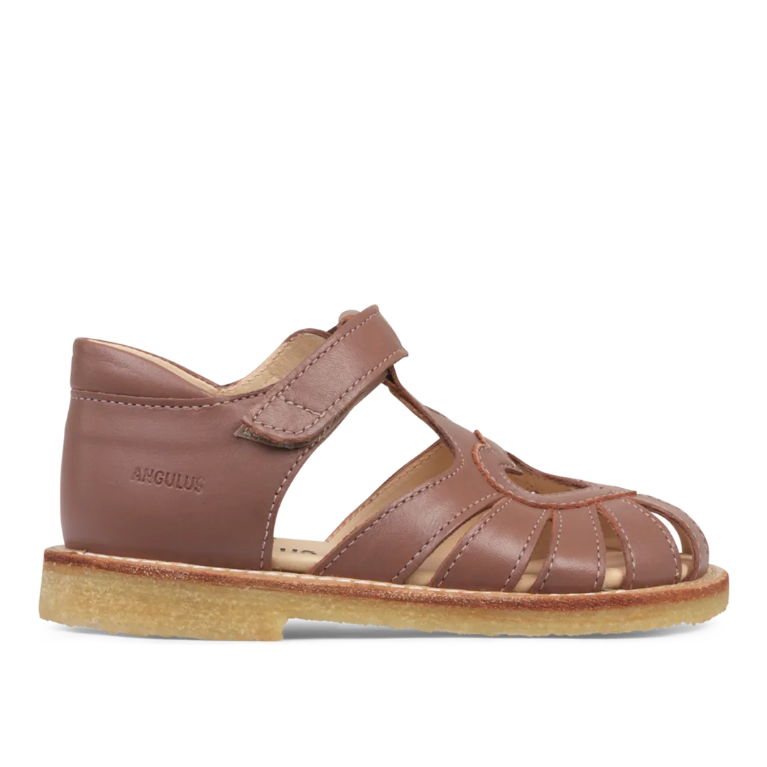 Sandal with heart detail and velcro closure