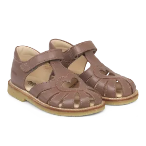 Sandal with heart detail and velcro closure