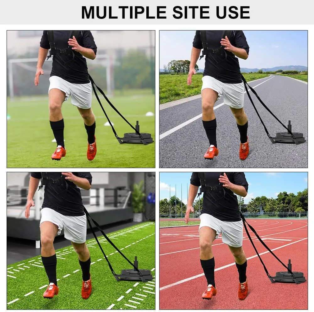 SELEWARE Weight Sled Workout Sled Fitness Strength Training Sled Speed Training Sled for Athletic Exercise and Speed Improvement Suitable for 1" and 2" Weight Plates