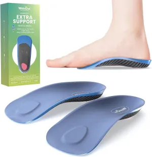 Semi-Rigid Arch Support Inserts for Men Women - Welnove Work Boot Insole for Walking or Standing All Days,3/4 Length Heel Pain Relief Insert for Flat Feet,Shoe Insoles for Women 10.5-13 Men 8.5-12