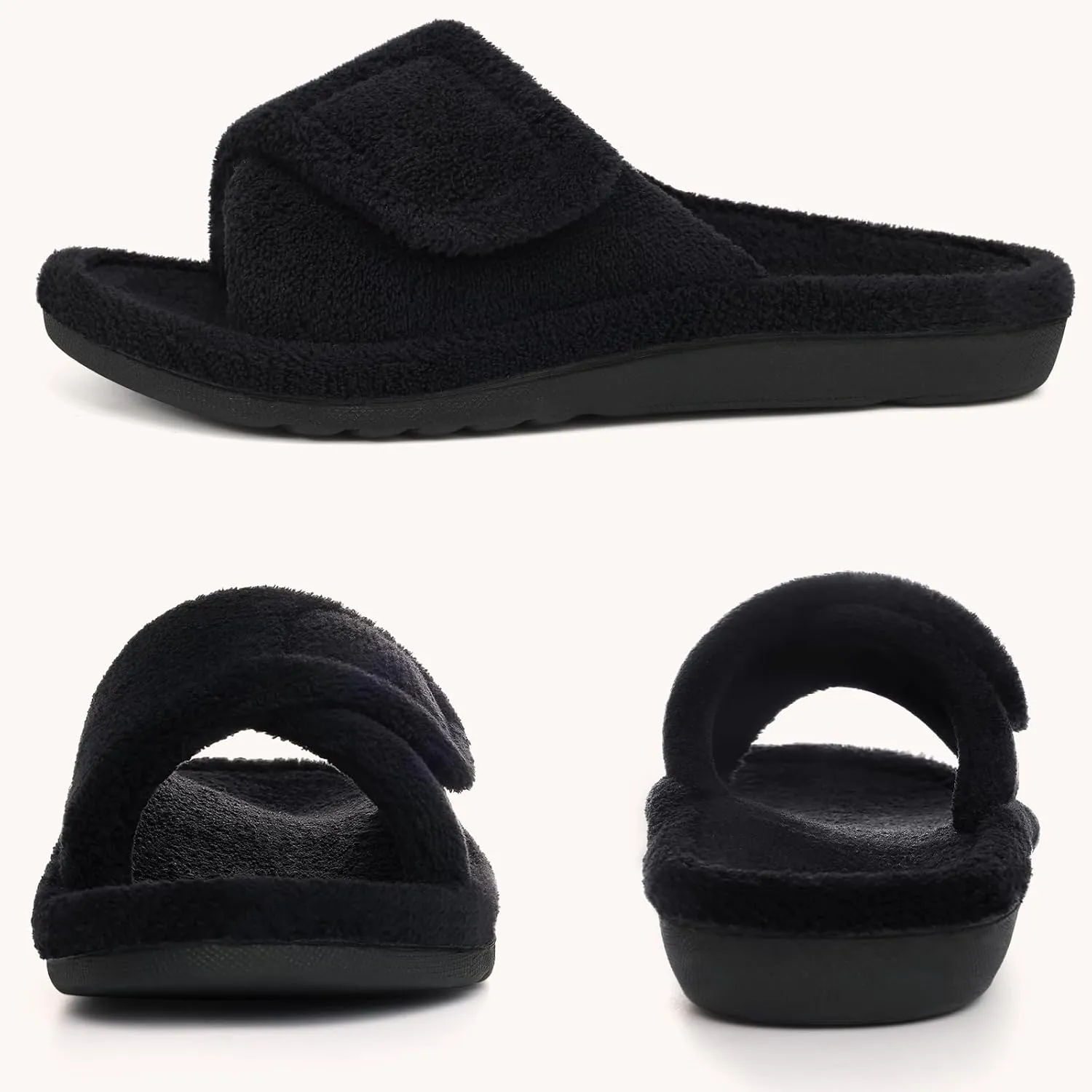 shevalues Orthopedic Slippers for Women with Arch Support Adjustable Open Toe House Shoes for Plantar Fasciitis