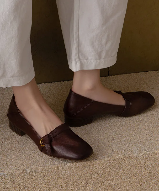 Shoes Red Flat Cowhide New Comfortable Splicing Leather