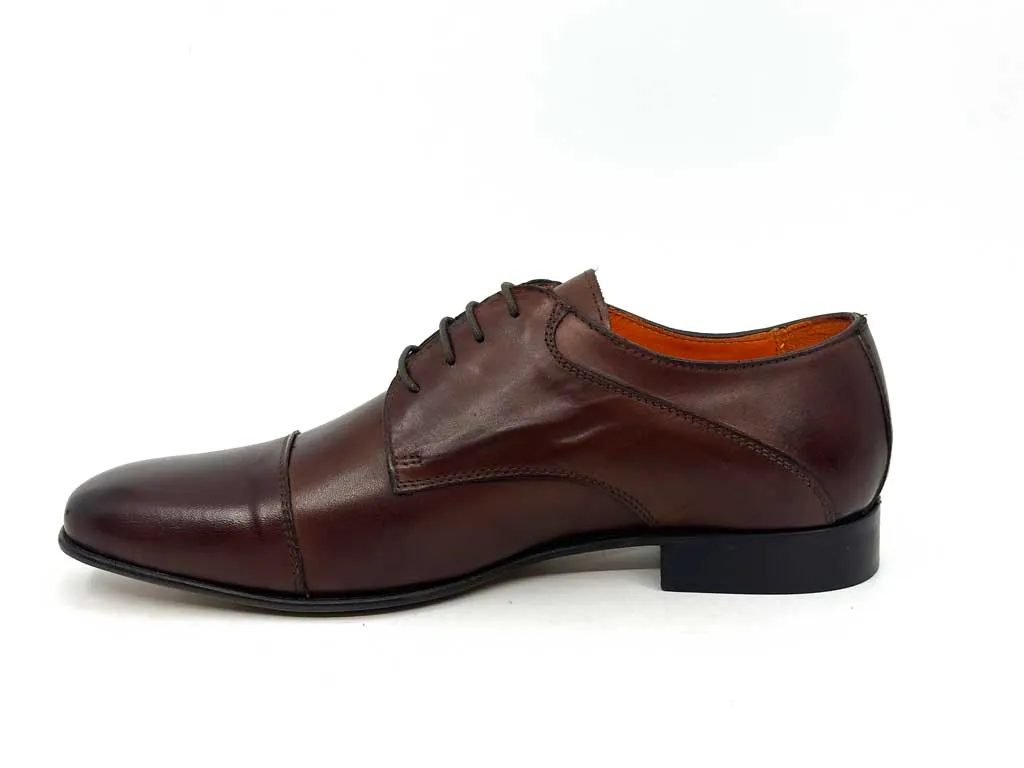 Simon Brandy Brown Men's Toecap Derby Shoes