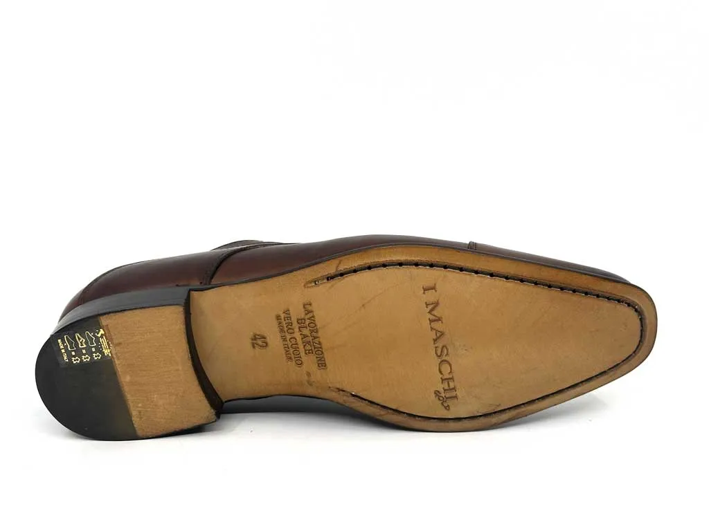 Simon Brandy Brown Men's Toecap Derby Shoes