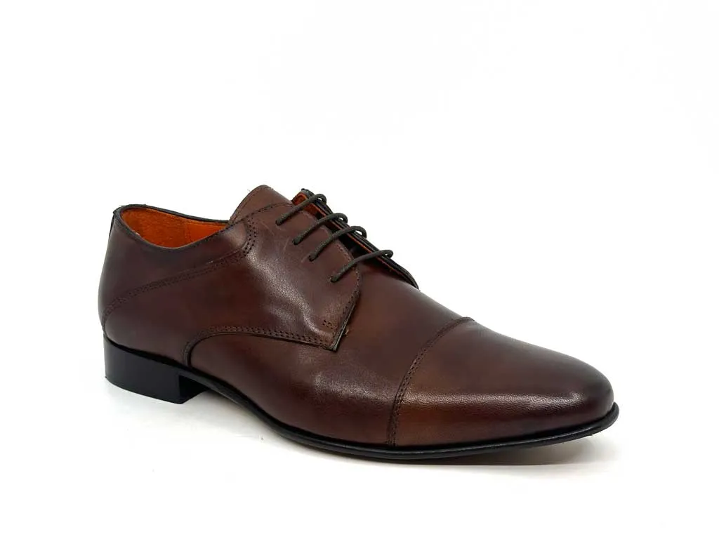 Simon Brandy Brown Men's Toecap Derby Shoes