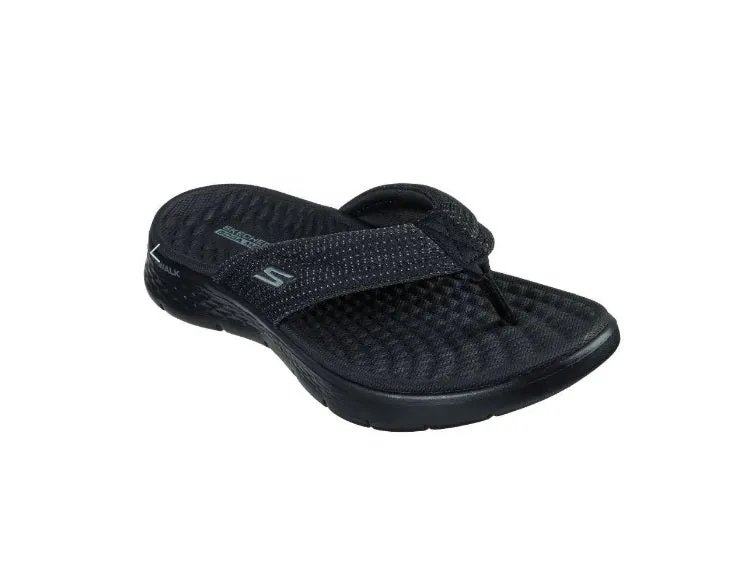 .Skechers GOwalk Flex Sandal Impress - Black/Black - (141445.BBK) - GFS - R2L16