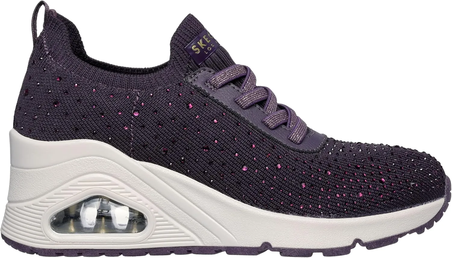 Skechers Women's Uno Wedge-Shine Knit Sneaker