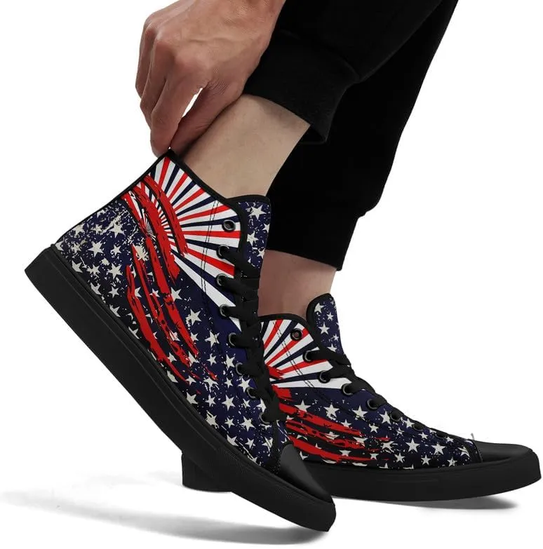 Skull High Top Sneaker for Men Women Fashion Rose Gothic Black Canvas Shoes Unisex Lace Up Casual Tennis Walking Flat Shoes