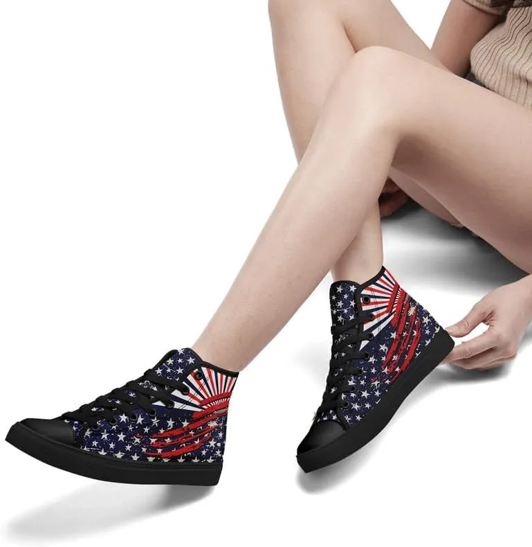 Skull High Top Sneaker for Men Women Fashion Rose Gothic Black Canvas Shoes Unisex Lace Up Casual Tennis Walking Flat Shoes