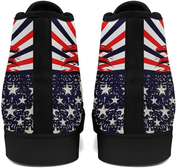 Skull High Top Sneaker for Men Women Fashion Rose Gothic Black Canvas Shoes Unisex Lace Up Casual Tennis Walking Flat Shoes