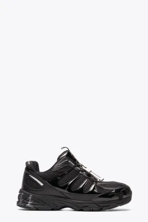 Sneaker bassa in mesh e pelle nera