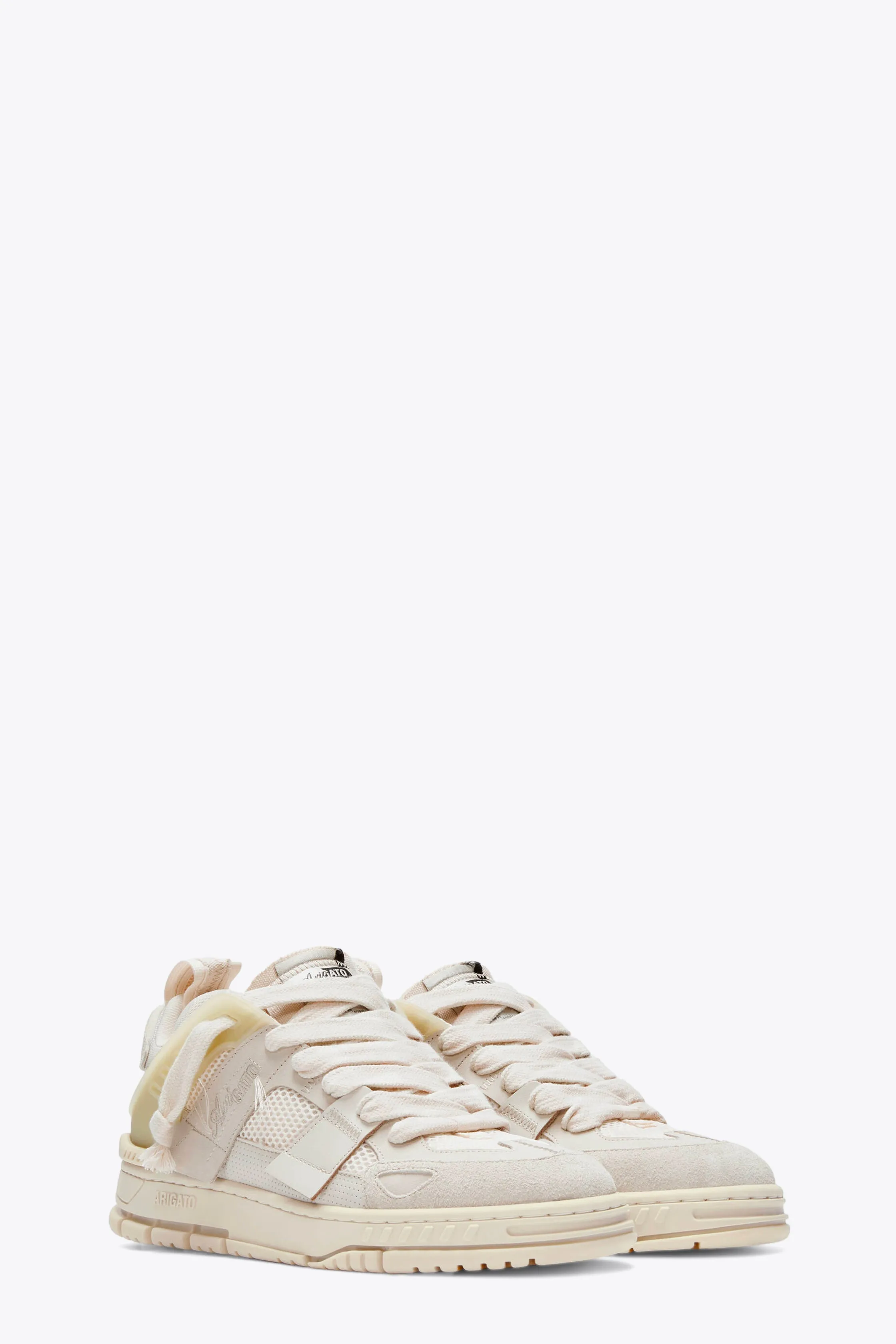 Sneaker bassa in suede, pelle e mesh beige chiaro - Area Patchwork Sneaker