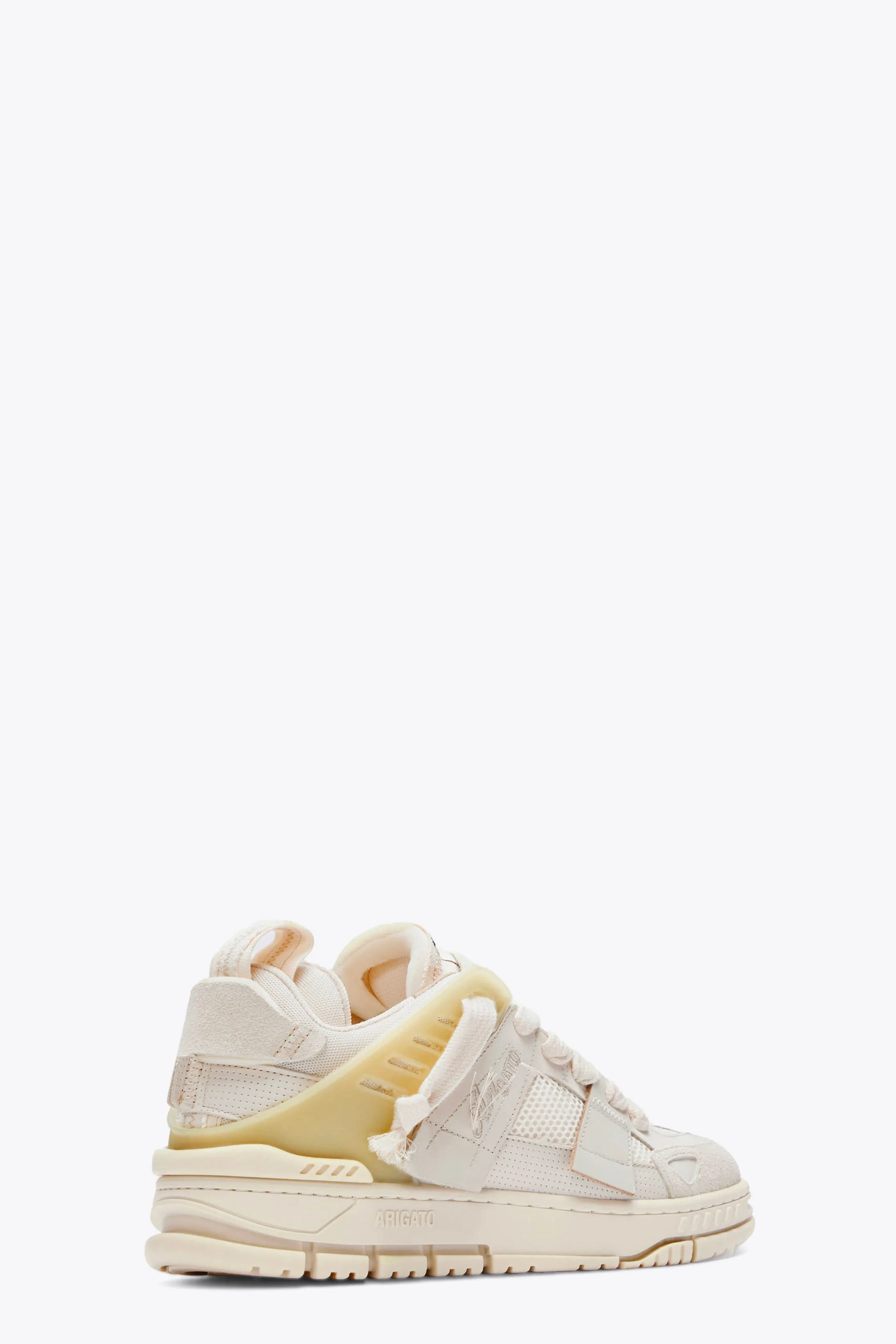 Sneaker bassa in suede, pelle e mesh beige chiaro - Area Patchwork Sneaker