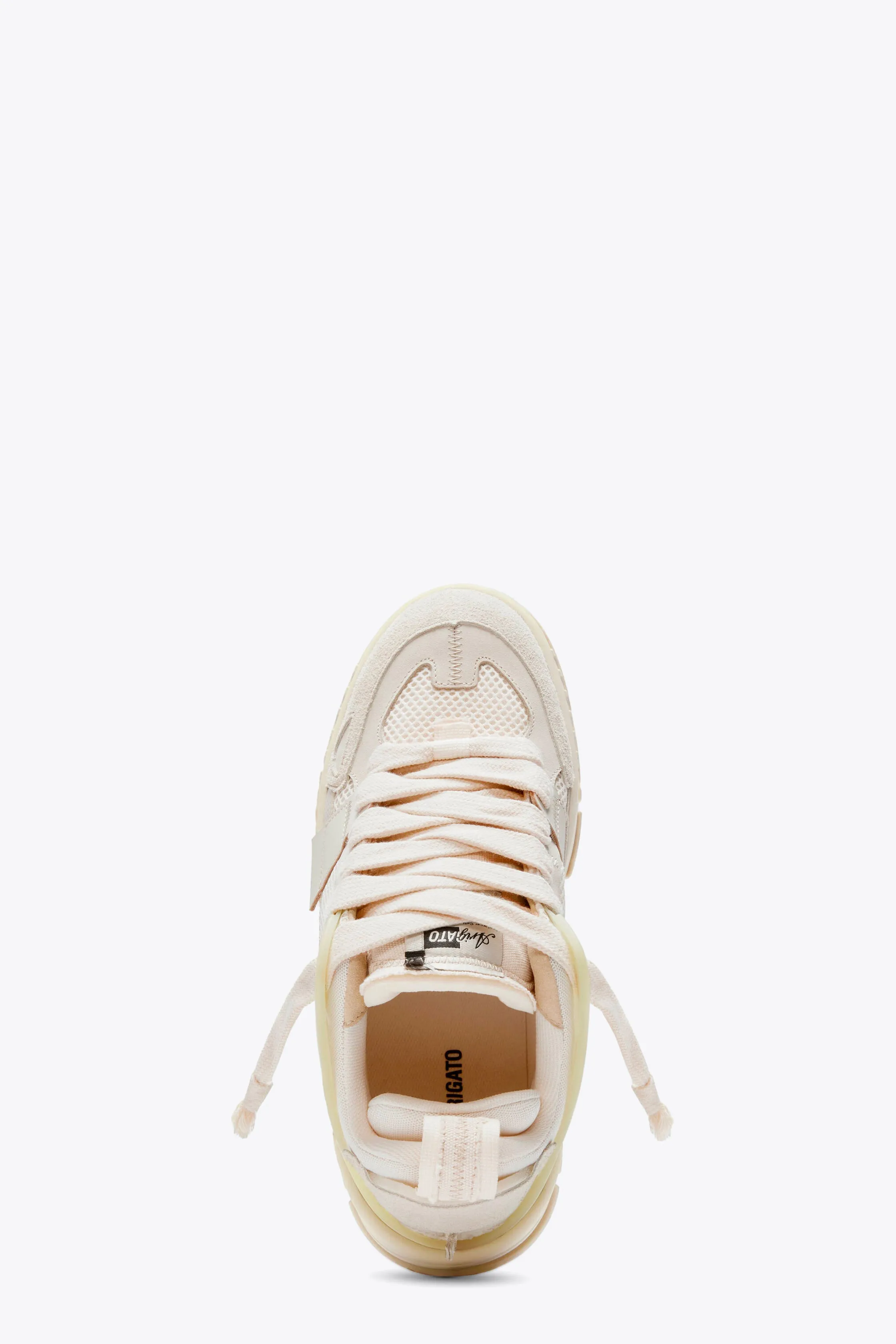 Sneaker bassa in suede, pelle e mesh beige chiaro - Area Patchwork Sneaker